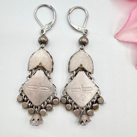 Ayala Bar Eclectic Colorful Tassel Drop Earrings Signed Boho Dramatic Ornate - Picture 4 of 5